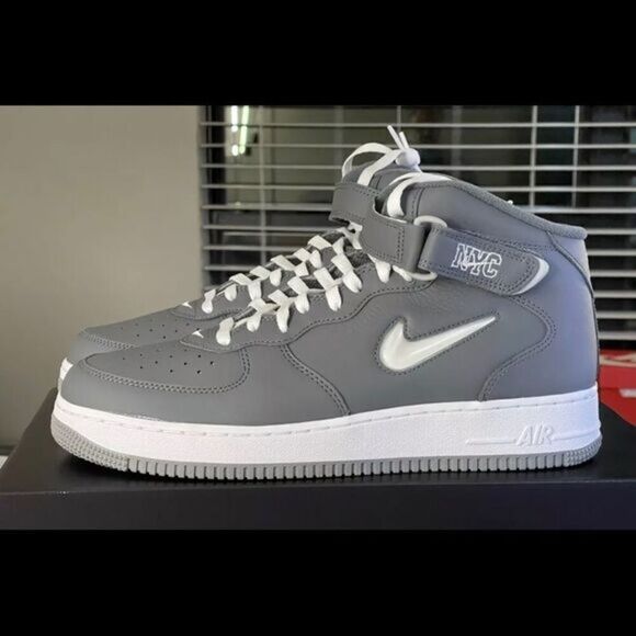 Nike Air Force 1 Mid NYC Cool Grey White Men Unisex Casual Lifestyle DH5622-001
